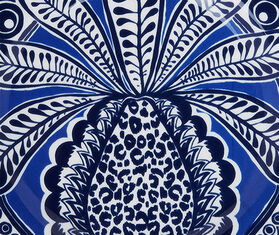La DoubleJ 'Big Pineapple Blu' dessert plates, set of two BLUE LADJ20DES219BLU