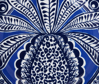 La DoubleJ 'Big Pineapple Blu' dessert plates, set of two BLUE LADJ20DES219BLU
