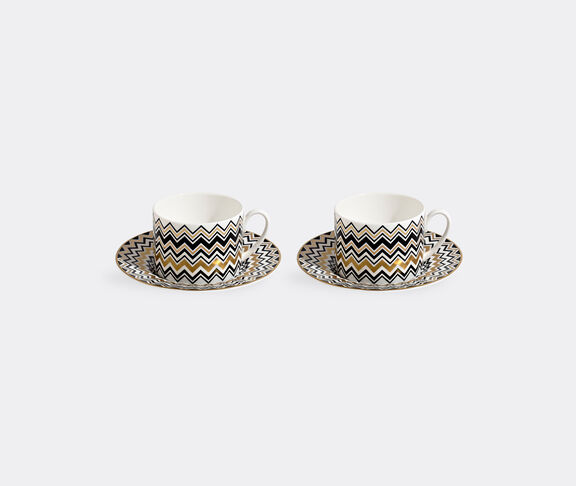Missoni 'Zig Zag Gold' teacup and saucer, set of two MULTICOLOUR MIHO22ZIG330MUL