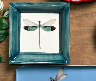 Les-Ottomans 'Insetti' vide poche, dragonfly, blue and white MULTICOLOUR OTTO26HAN259MUL