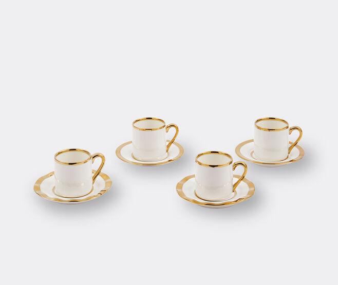 POLSPOTTEN 'Golden Finds' espresso cup, set of four, white WHITE POLS25ESP389WHI