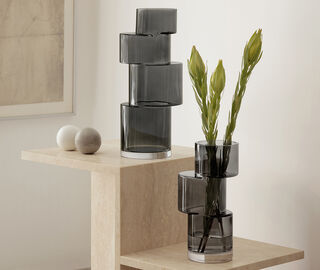 LSA International 'Tier' vase, medium, slate gray GREY LSAI25TIE758GRY