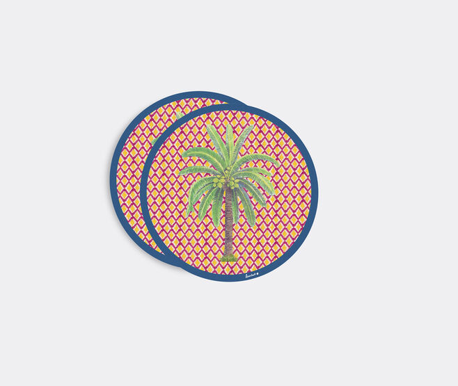 Lisa Corti 'Masonite' round placemat, set of two, hima palma yellow YELLOW LICO23MAS640MUL