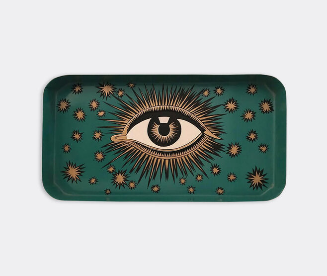 Les-Ottomans 'Eye' iron tray, green GREEN OTTO22HAN110MUL