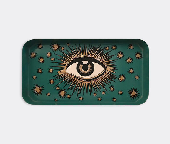 Les-Ottomans 'Eye' iron tray, green undefined ${masterID}