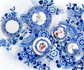 Vista Alegre &#39;Blue Ming&#39; cake stand MULTICOLOUR VIAL20ALZ317BLU