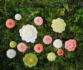 Bordallo Pinheiro 'Maria Flor' dessert plate, set of four, green MULTICOLOR BOPI26MAR958MUL