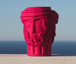 Seletti 'Magna Graecia, Man' terracotta vase, bougainvillea pink PINK SELE26TER398PIN