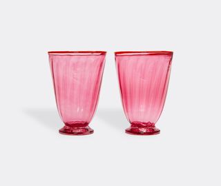 La DoubleJ 'Rainbow' glasses, set of two, fuchsia MULTICOLOUR LADJ23RAI120PIN