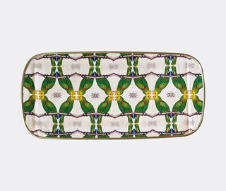 Les-Ottomans Patch NYC rectangular tray, green and white MULTICOLOUR OTTO20PAT504MUL