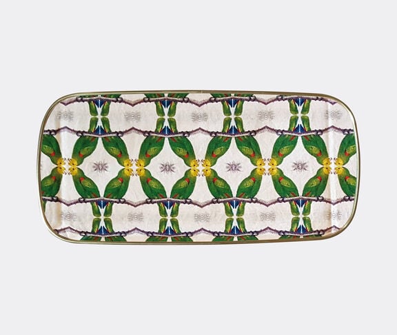 Les-Ottomans Patch NYC rectangular tray, green and white Multicolor ${masterID}