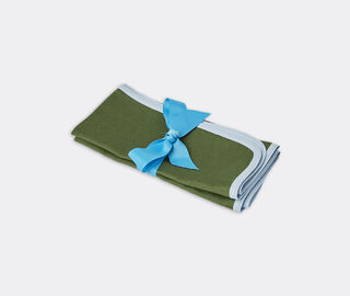La DoubleJ 'Rainbow Bosco' large napkin, set of two GREEN LADJ22LAR885GRN