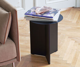 Hay &#39;Slit&#39; round table, high, black BLACK HAY122SLI924BLK