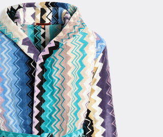 Missoni 'Giacomo' hooded bathrobe, turquoise TURQUOISE MIHO22GIA424MUL