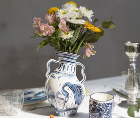 Seletti 'Classic On Acid, Ibex' vase, white and blue MULTICOLOUR SELE25POR738MUL