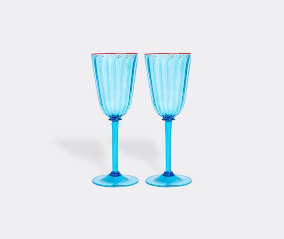 La DoubleJ 'Rainbow' wine glass, set of two, turquoise undefined ${masterID}