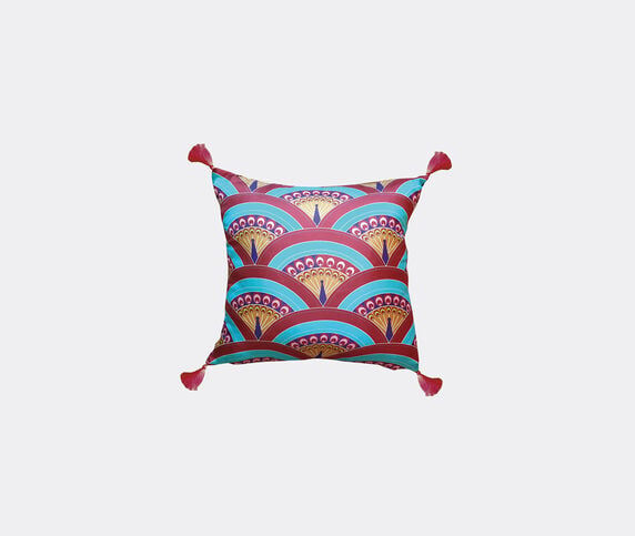 Les-Ottomans Silk cushion, peacock