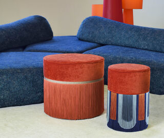 Lorenza Bozzoli Couture 'Couture Geometric Dec&ograve;' ottoman, orange MULTICOLOUR LOBO20COU370ORA