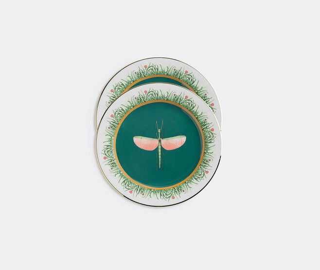 La DoubleJ 'Libellula' dinner plate, set of two MULTICOLOUR LADJ23DIN062MUL