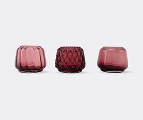 XLBoom &#39;Kuro&#39; assorted tealight holders, set of three, plum BURGUNDY XLBO25KUR084BUR