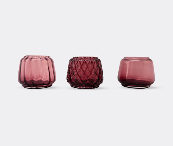 XLBoom 'Kuro' assorted tealight holders, set of three, plum undefined ${masterID}