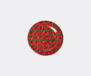 La DoubleJ 'Cherries Verde' dessert plate, set of two GREEN LADJ22DES628MUL
