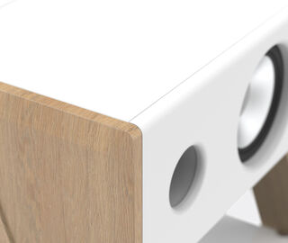 La Boite concept 'Cube' speaker, white and oak MULTICOLOUR BOIT25CUB152MUL