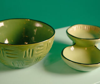 Pomax 'Meet the Kutis' serving bowl, set of two, green GREEN POMA26MEE193GRN