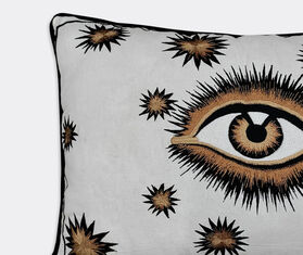Les-Ottomans 'Eye' cotton embroidered cushion, white WHITE OTTO22COT690MUL