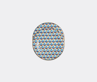 La DoubleJ 'Cubi Blu' dessert plate, set of two MULTICOLOUR LADJ22DES030MUL