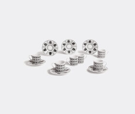 Fornasetti &#39;Architettura&#39; coffee cup and saucer, set of six WHITE FORN23SET174MUL