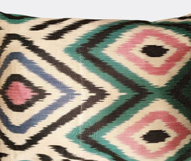 Les-Ottomans Silk Ikat cushion, pink, green and blue MULTICOLOUR OTTO25SIL251MUL