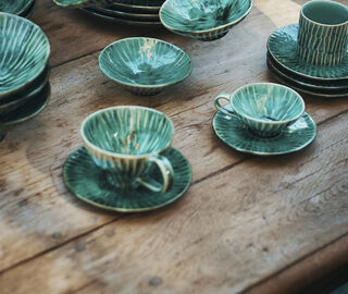 Serax 'Verde Lanza' espresso cup and saucer, set of two, green GREEN SERA26ESP909GRN