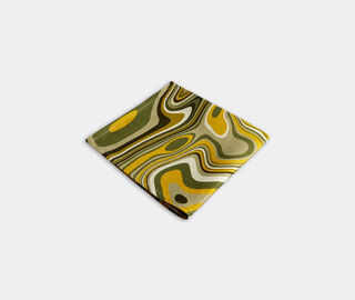 L'Objet 'Linen Sateen Waves' napkins, set of four, green and yellow GREEN LOBJ23LIN290YEL
