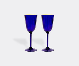 La DoubleJ 'Rainbow' wine glass, set of two, blue BLUE LADJ23WIN687BLU