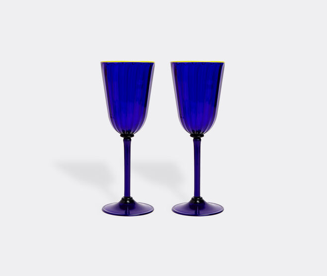 La DoubleJ 'Rainbow' wine glass, set of two, blue BLUE LADJ23WIN687BLU