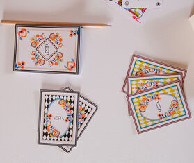 VESTA 'Passatiempo' playing card set with notebook and pencil, multicolor MULTICOLOR VEST26PLA447MUL