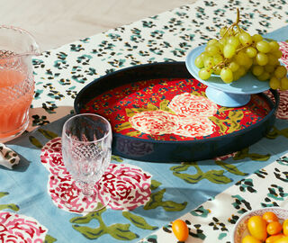 Lisa Corti 'Leopard Flower' tray, red multicolor RED LICO24TRA679RED
