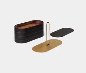 Poltrona Frau &#39;Zhuang&#39; oval stackable case BLACK POFR20ZHU645BLK