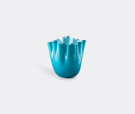 Venini 'Fazzoletto Opalino' vase, M, horizon blue, white VENI20FAZ003BLU