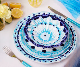 Aquazzura Casa &#39;Alegria&#39; soup plate, set of two, blue BLUE AQUA24ALE073BLU