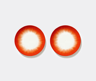 Serax 'D&eacute;' starter plate, variation 5, set of two, white and red WHITE SERA24PLA315WHI