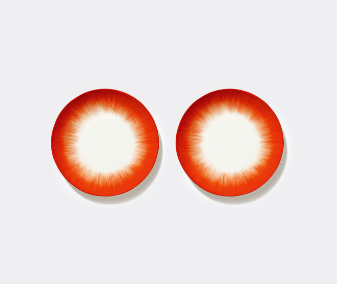 Serax 'D&eacute;' starter plate, variation 5, set of two, white and red WHITE SERA24PLA315WHI