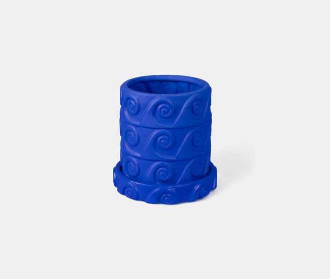 Seletti 'Magna Graecia, Onda' terracotta vase with saucer, cobalt blue BLUE SELE25TER952BLU