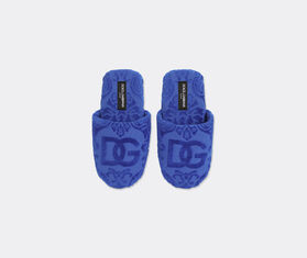 Dolce&amp;Gabbana Casa Jacquard slippers with D&amp;G logo, blue BLUE DGCA25BLU734BLU