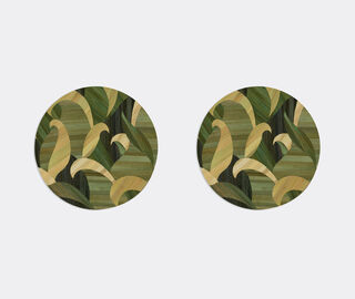 HestiaLiving 'Tropique' round tablemat, set of two, green GREEN HELI25TRO788GRN