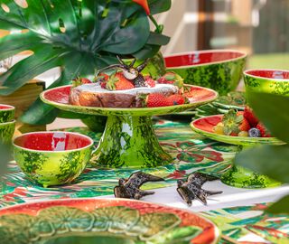 Bordallo Pinheiro 'Melancia' cake stand MULTICOLOUR BOPI22MEL379MUL