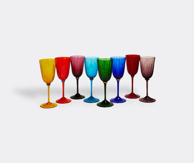 La DoubleJ 'Rainbow' wine glasses, set of eight MULTICOLOUR LADJ22WIN650MUL
