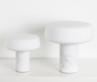 Case Furniture 'Solid Table Light', Carrara marble, large, US plug MULTICOLOUR CAFU20SOL471WHI