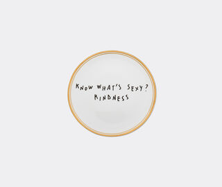Bitossi Home 'Know What's Sexy? Kindness' side plate, white, black and gold MULTICOLOUR BIHO26PLA164MUL